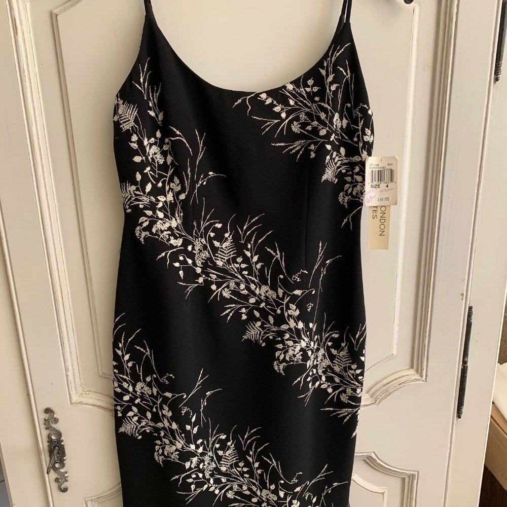 Maggy London Black Floral Print Dress - with tags